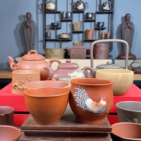 紫砂茶杯舞**二鸡主人杯