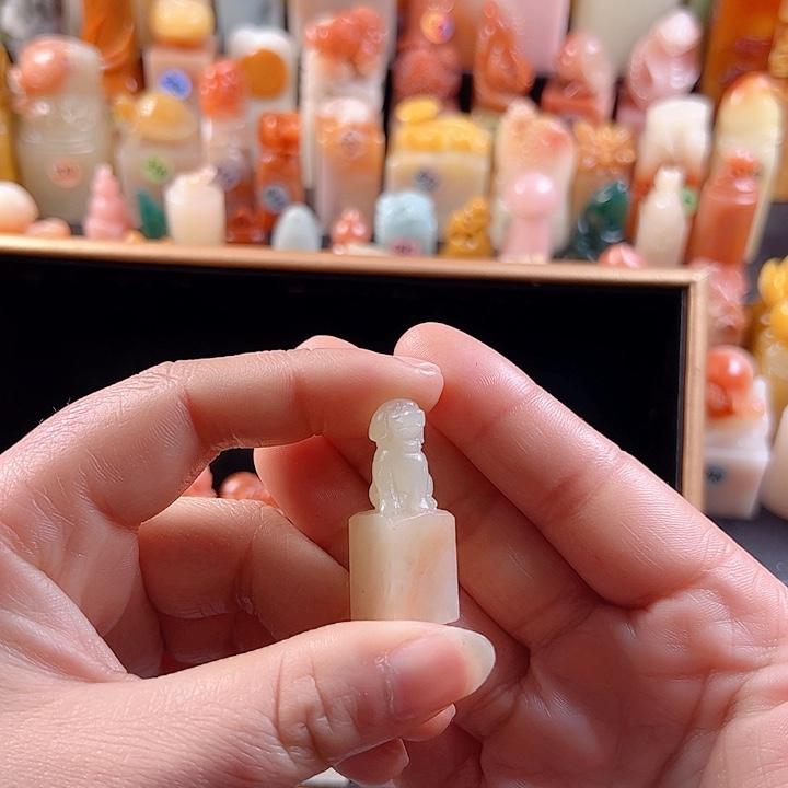 老挝石印石1.3厘米，狗，包刻