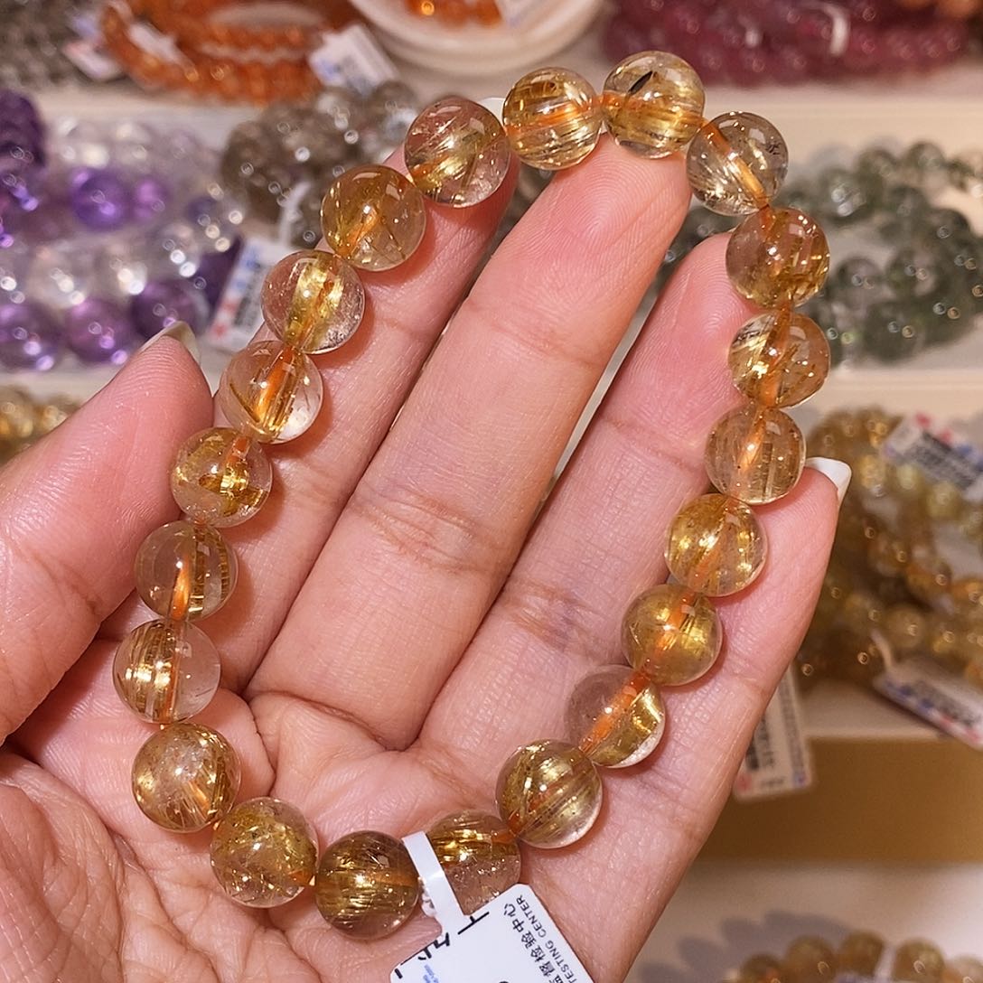 你****水晶手串未镶嵌钛金9.6m