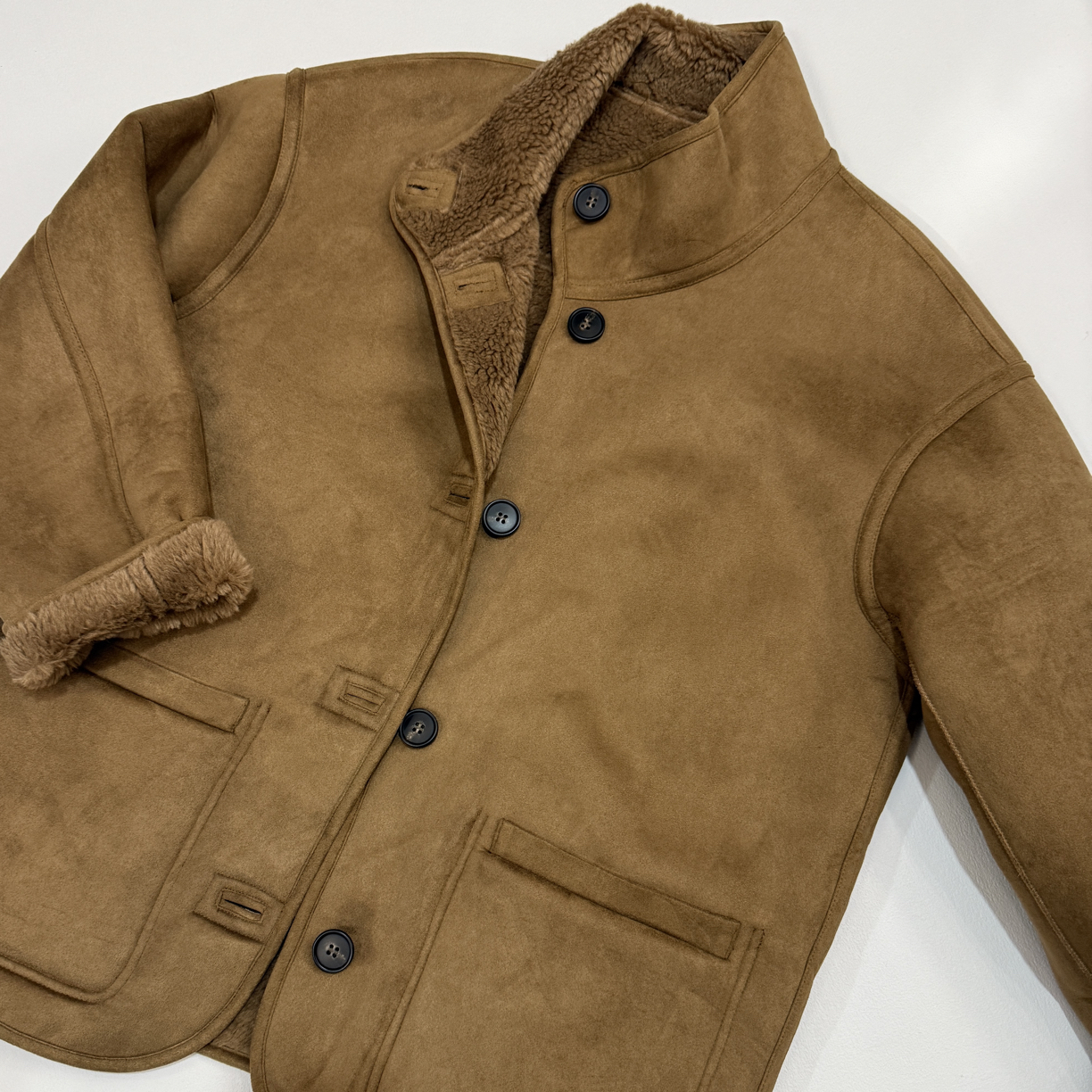 女士韩系复古慵懒风羊羔毛两面穿外套