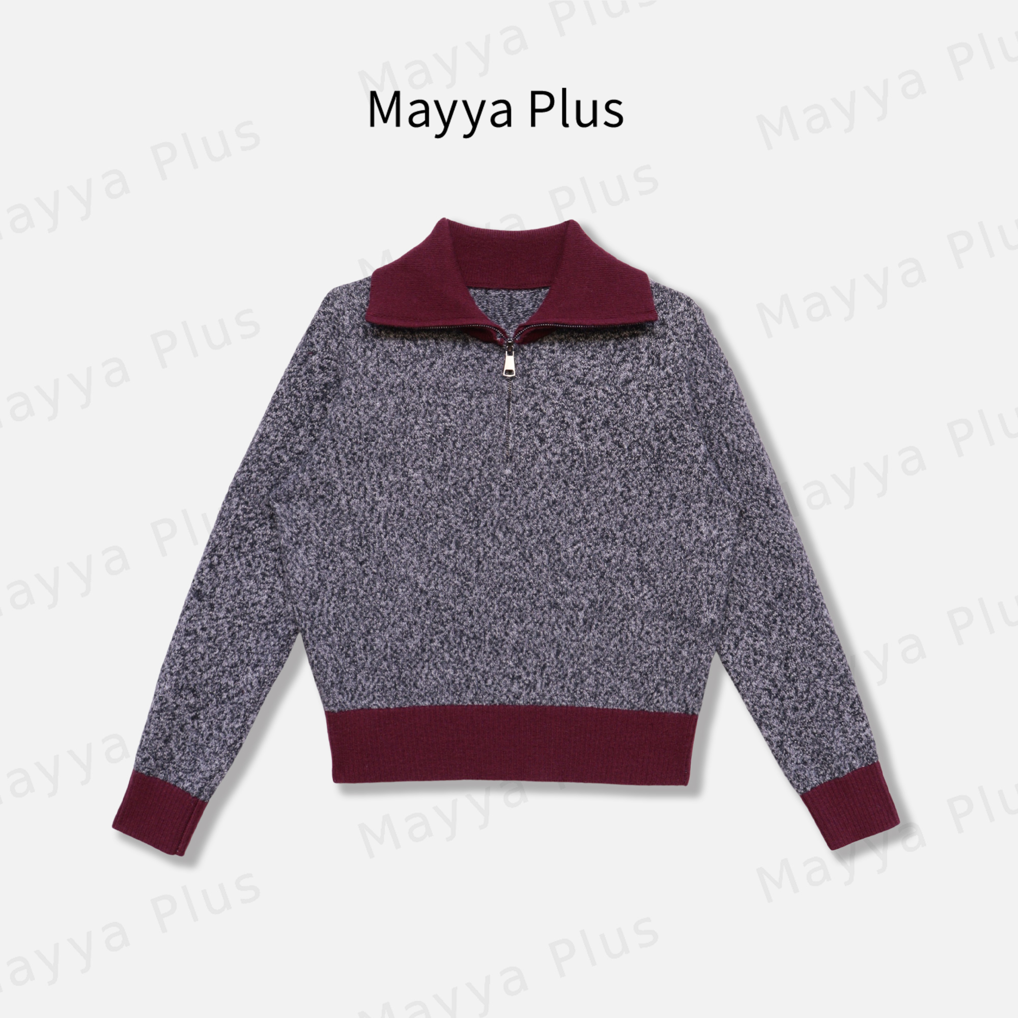 【冬讯】Mayya Plus麦芽定制法式气质流光风显瘦针织衫上衣32546526