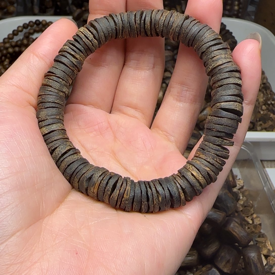 沉香手串抖*咪单圈片片1.0规格13.3克张勺子沉水