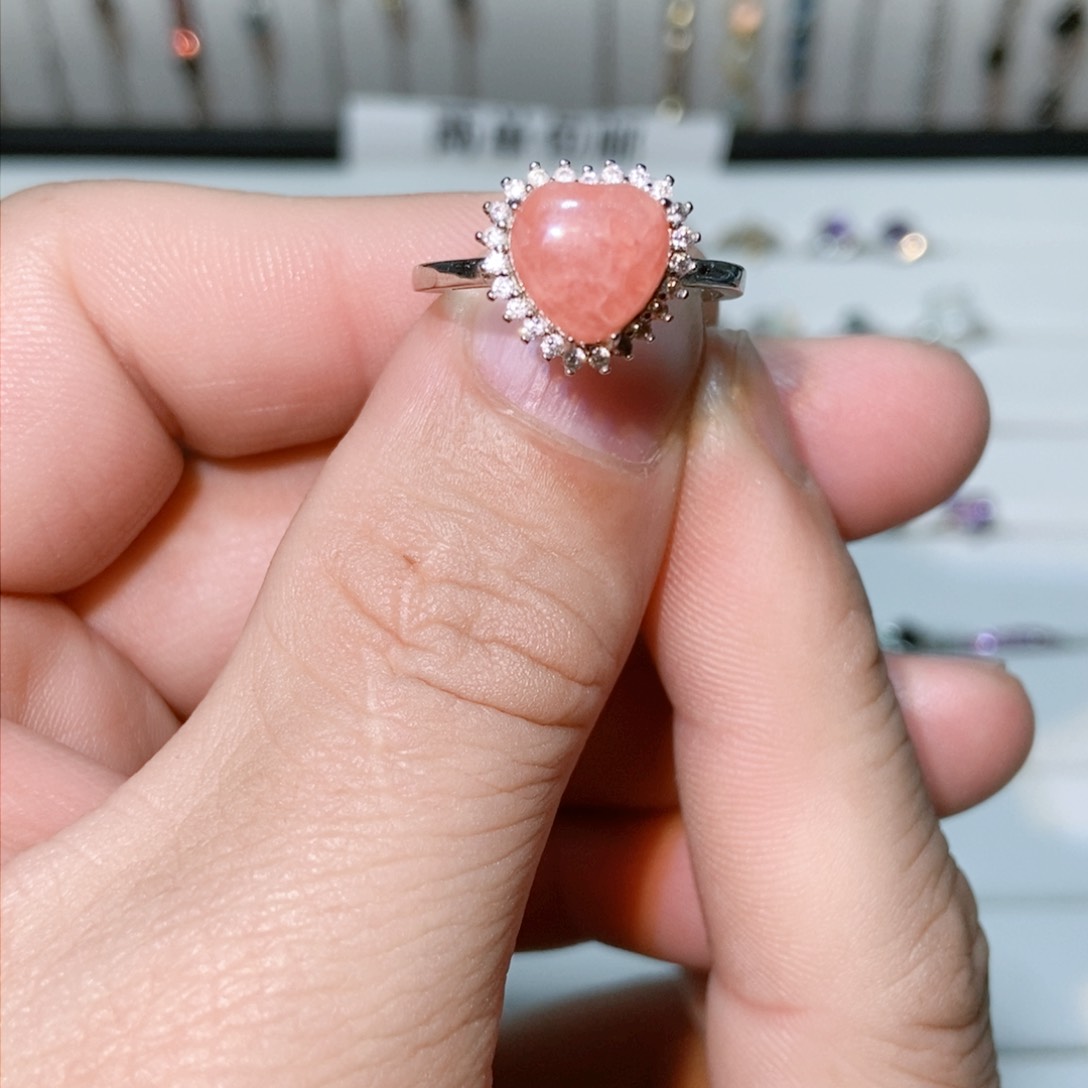 绿水晶戒指银S925镶嵌