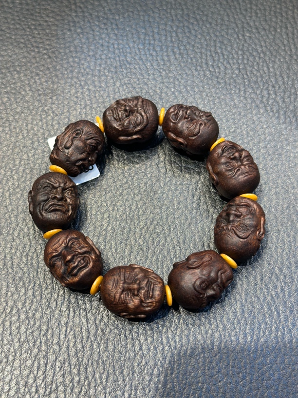 沉香帝王专属馆藏富森罗汉手作双面2.0*2.5 ZJ088