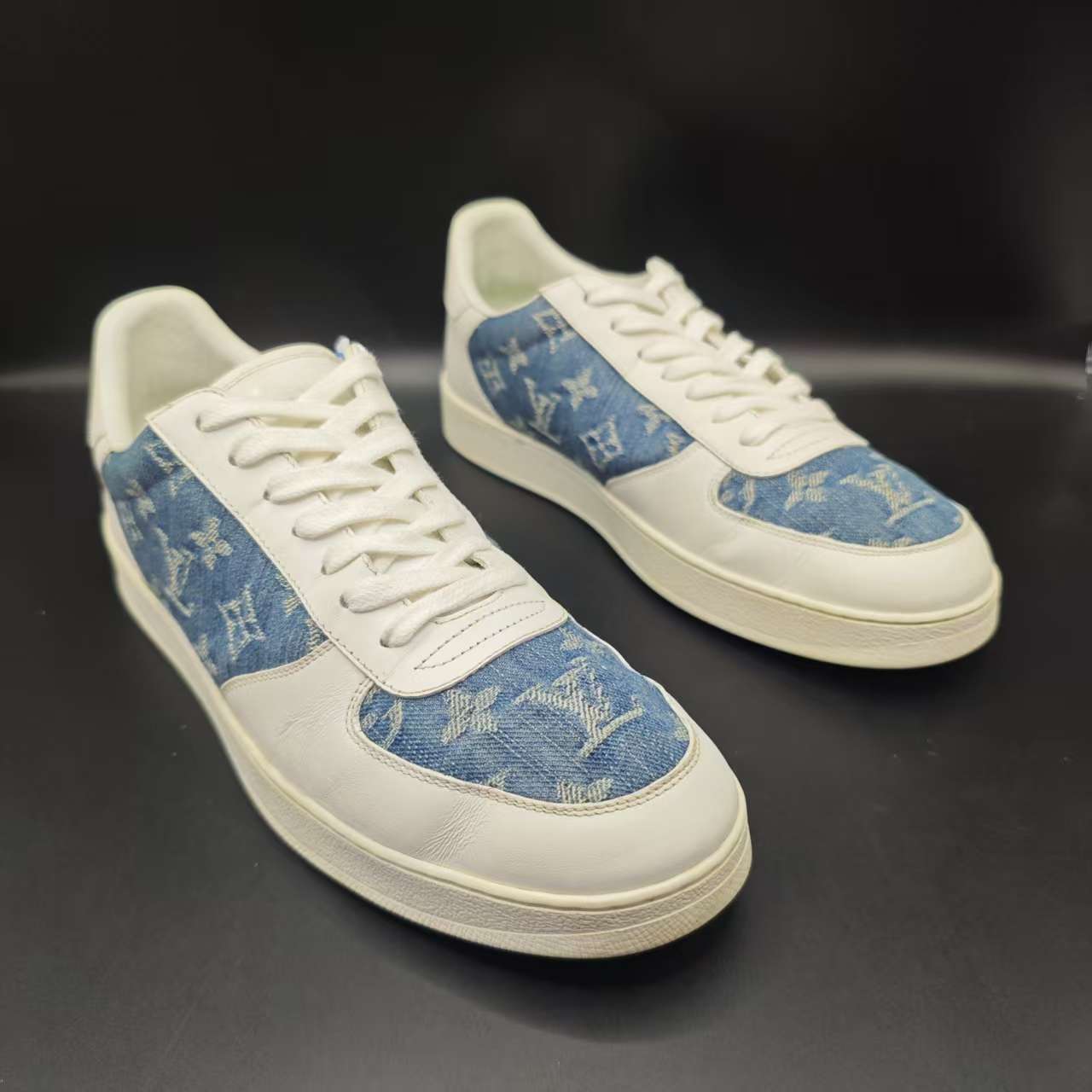 95新 LouisVuitton/路易威登 【AO特惠】41欧码 牛仔老花板鞋ao882