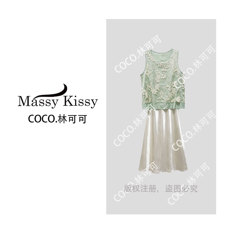 【COCO林可可】连衣裙时尚夏季复古气质碎花网红绿色中式25060201