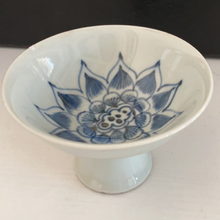【店铺优惠】中式茶点盘水果盘高脚釉下彩