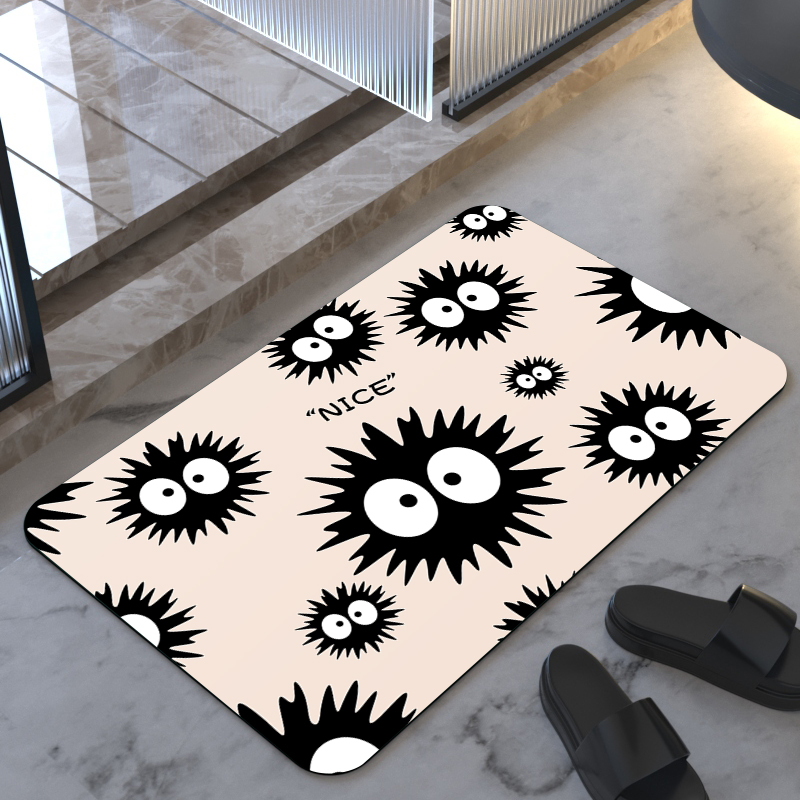 【80*120cm】硅藻泥卡通地垫客厅入户地垫门口玄关防滑免洗地毯