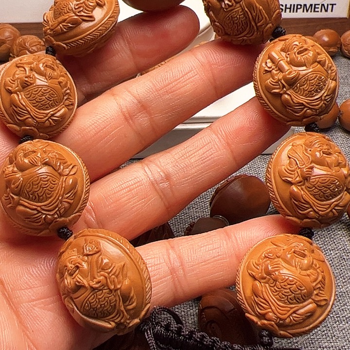 橄榄核手串/手链四花 八宝财神