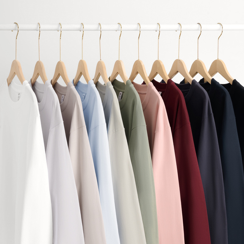 休闲男装纯色长袖打底衫男美式潮牌纯棉宽松内搭秋款上衣女体恤衫