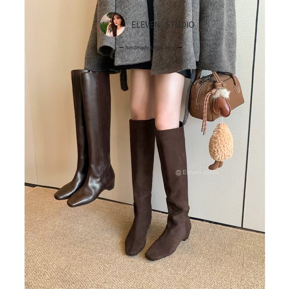 【王11】 5cm/直筒及膝/可堆堆/显瘦长靴秋冬上新法式复古百搭/绵延