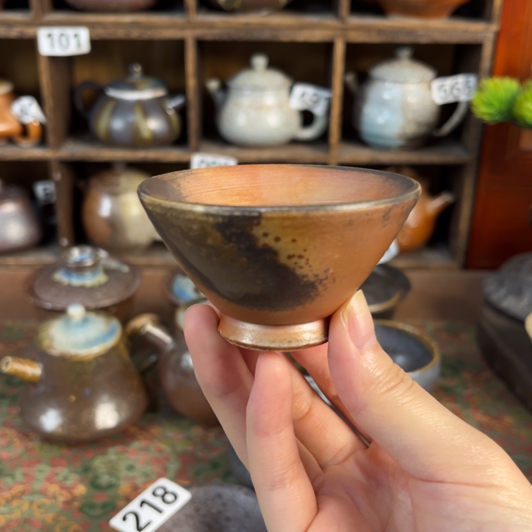 摆件柴烧茶器主人杯杯