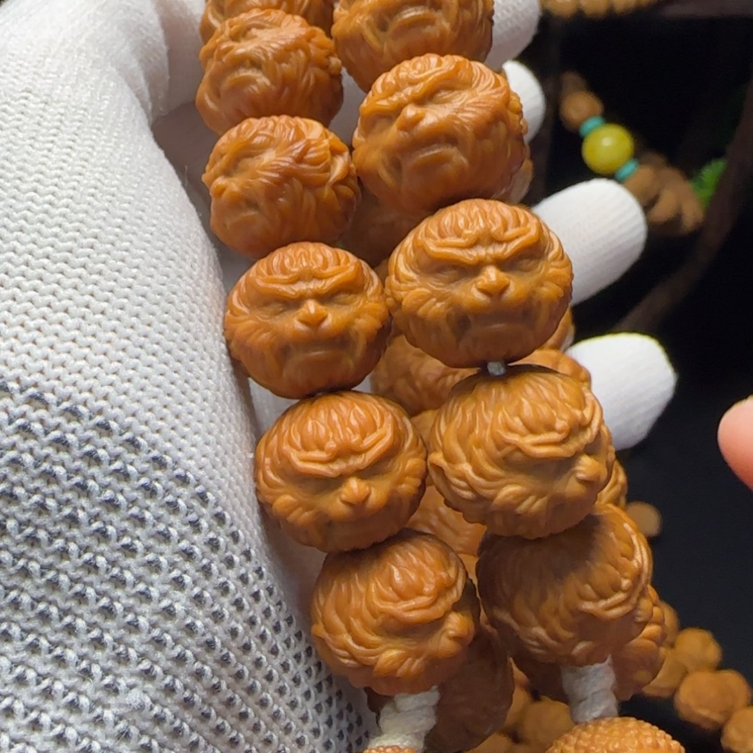 玩***生猴头核桃吊坠猴头