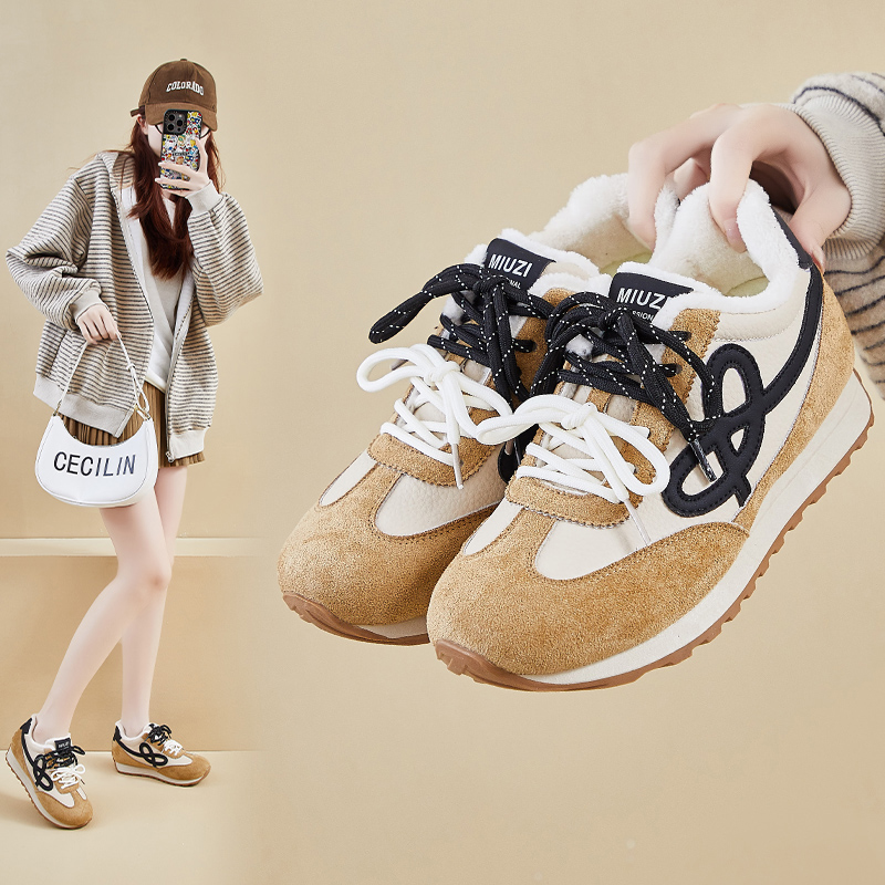 内增高ins韩版新款阿甘鞋女2025冬季学生运动保暖休闲鞋加厚加绒