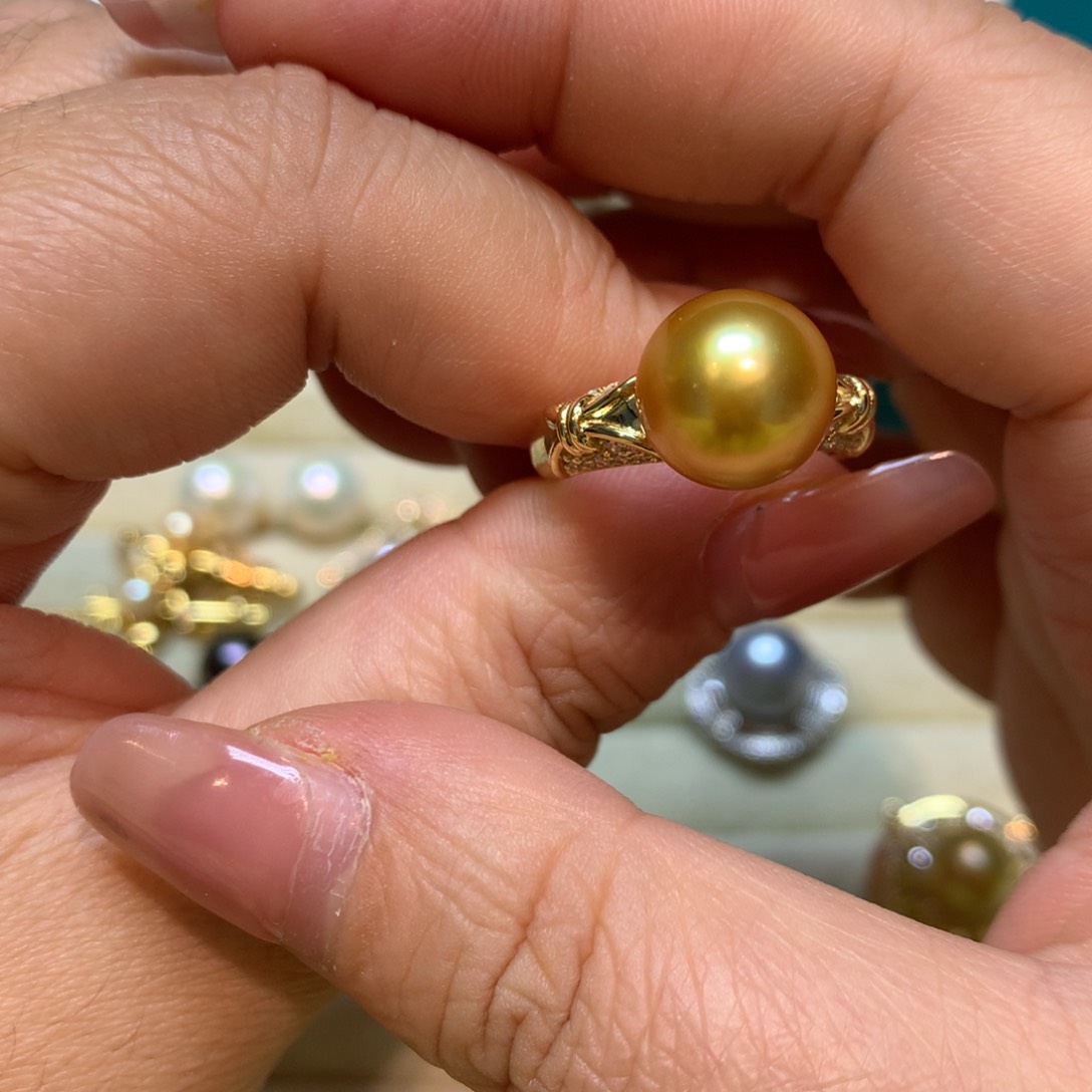 海水珍珠戒指银S925镶嵌