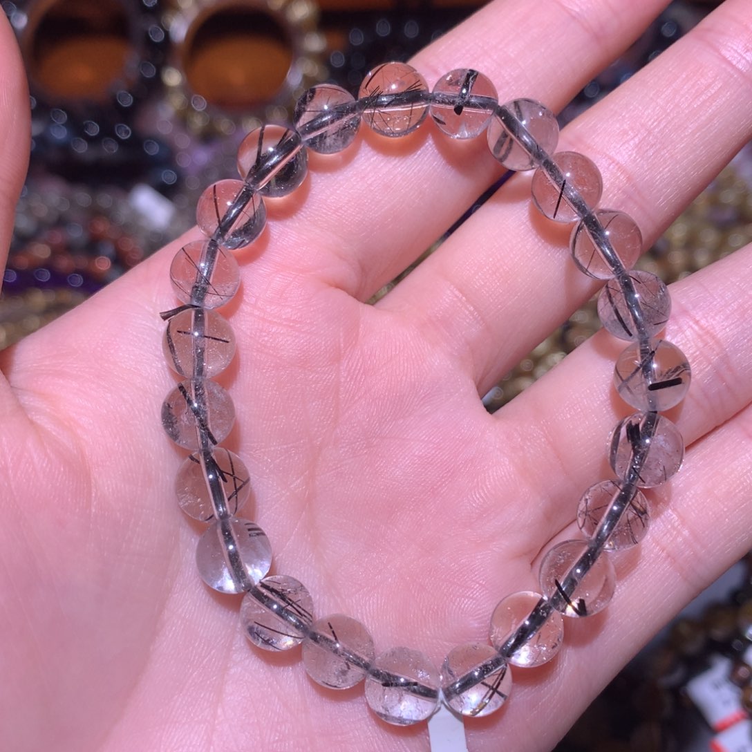 水晶手链未镶嵌黑发晶8m