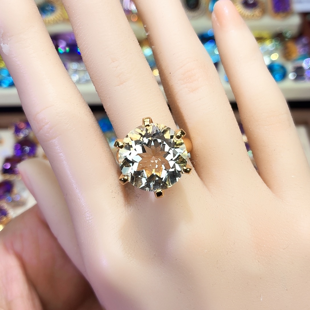 水晶戒指银S925镶嵌