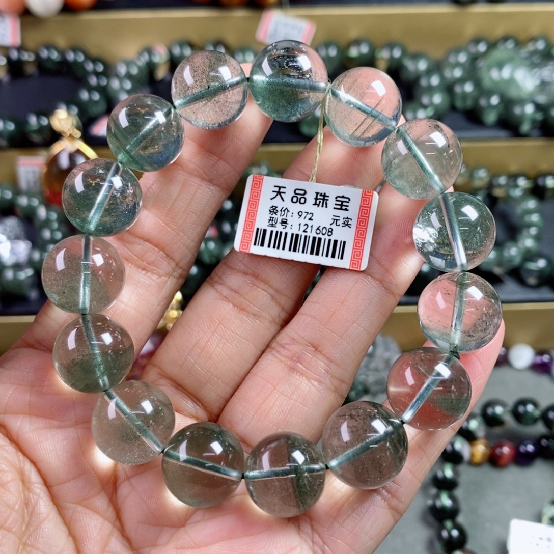 水晶手链未镶嵌B***?绿幽灵手链121608