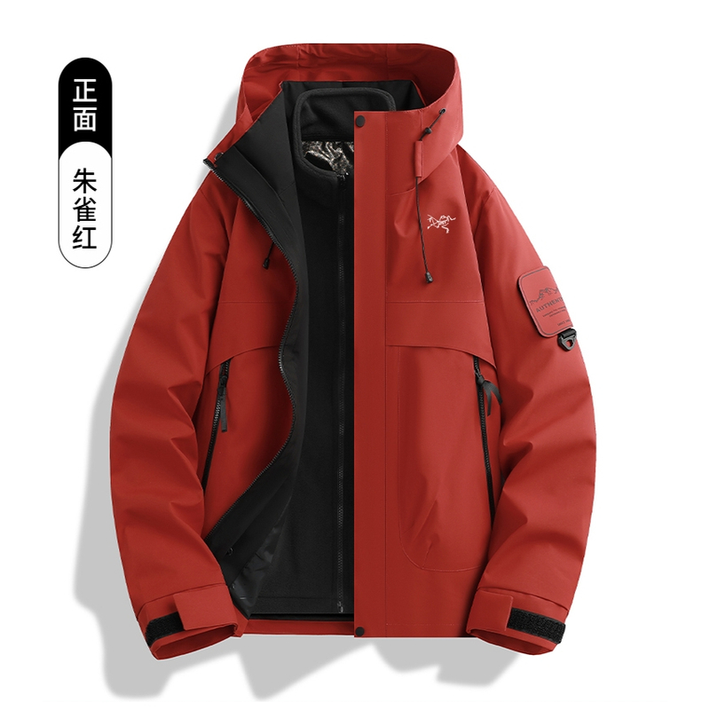 [清仓折扣】刺绣鸟家男款三合一户外冲锋衣防风防水保暖秋冬外套