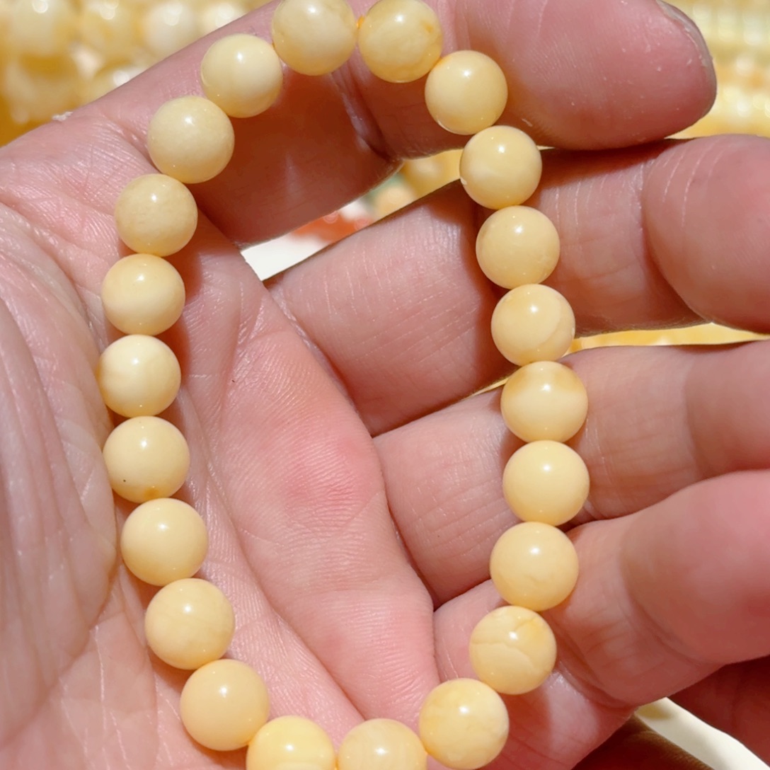 蜜蜡手链未镶嵌琥珀蜜蜡手串8mm+