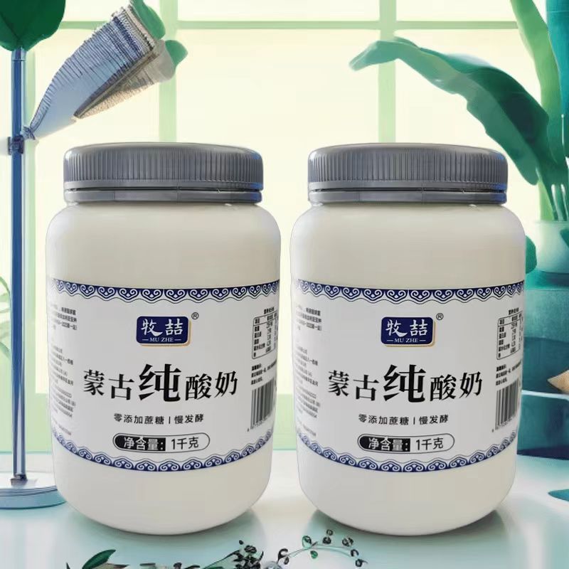 内蒙古发酵酸奶0添加剂0蔗糖原味稠纯酸奶大桶可做酸奶碗干噎酸奶