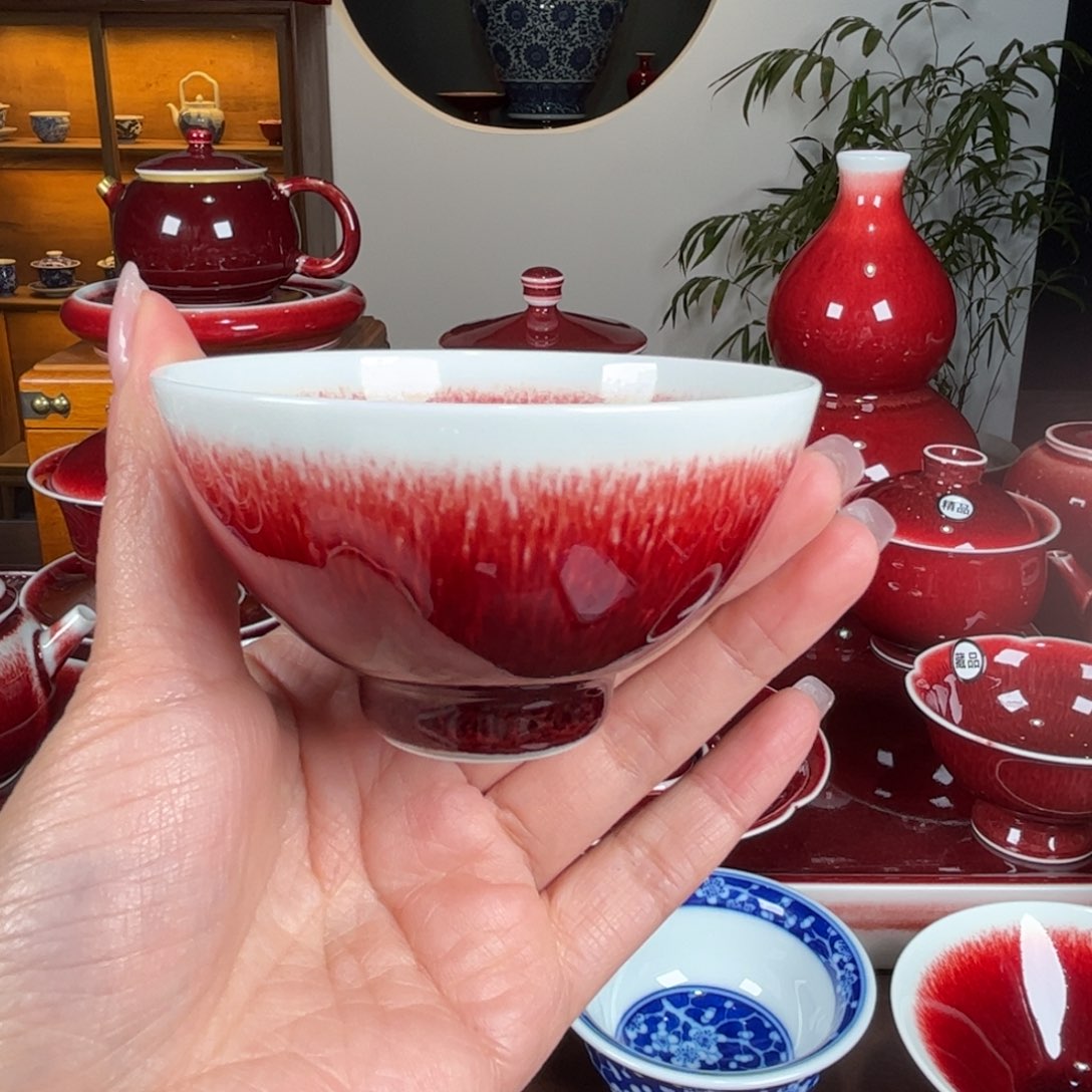 杯闻轩坊柴窑 鸡心杯80cc