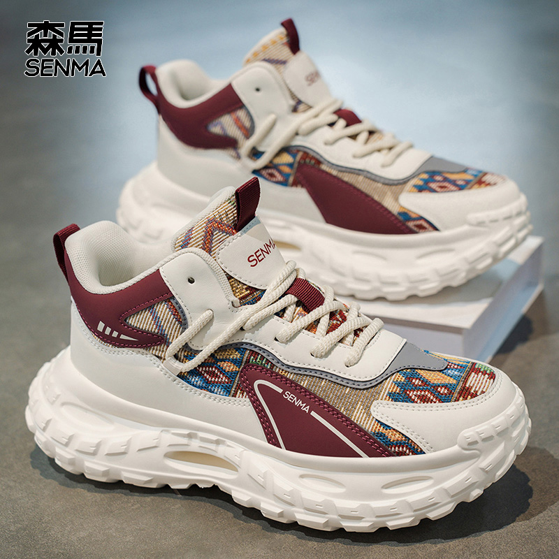 森马男鞋冬季高帮鞋网红休闲运动鞋男士跑步鞋厚底百搭时尚老爹鞋