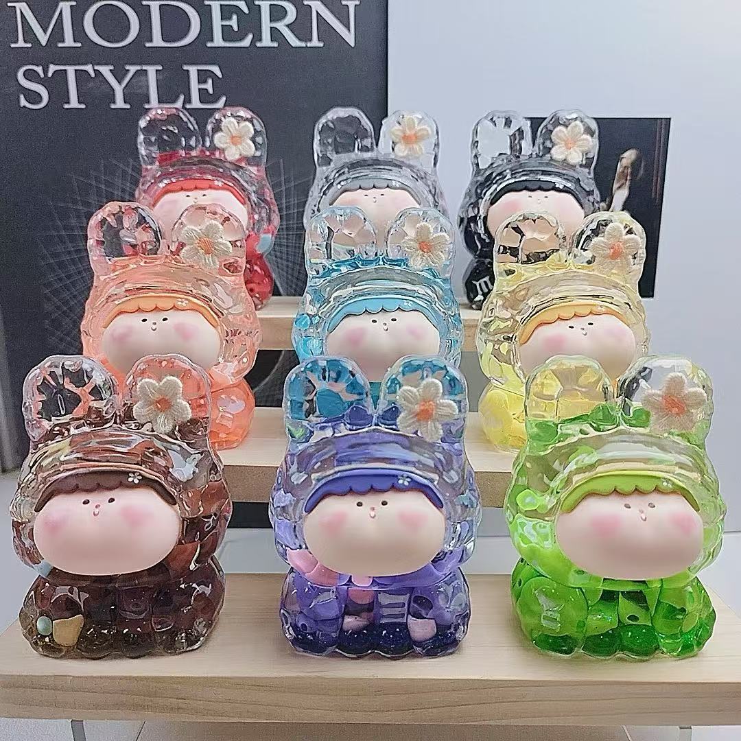 【双许愿】M豆小花莉莉丝DIY亚克力桌面摆件流沙巨无霸8.6cm可爱