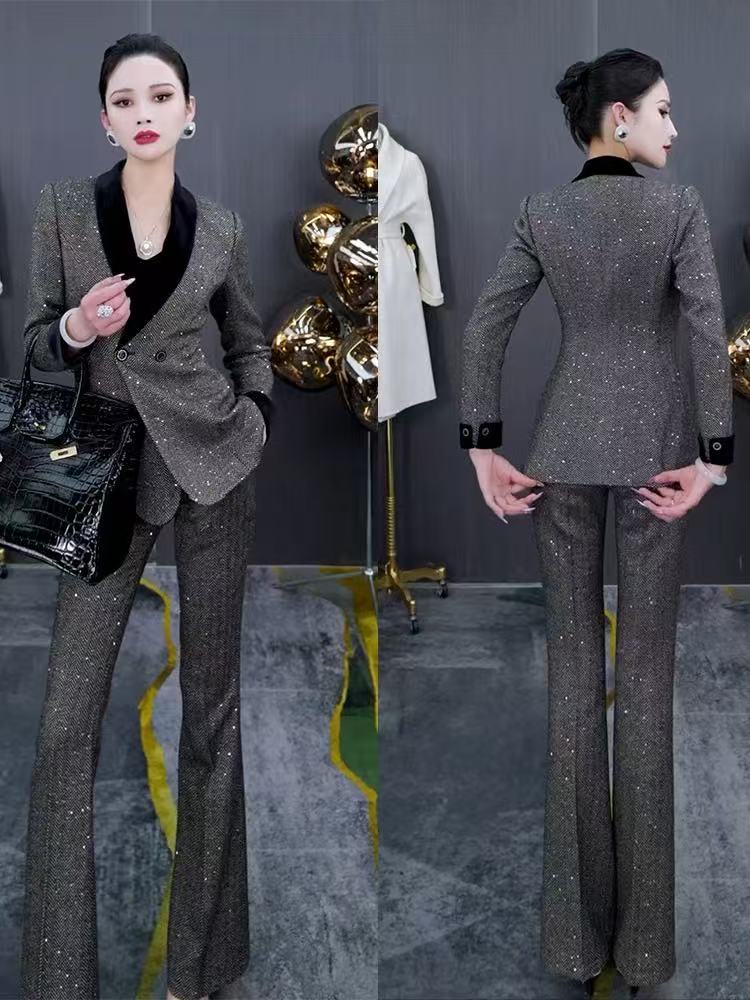 两件套2025新款毛呢西装套装女小个子气质休闲西服外套0213