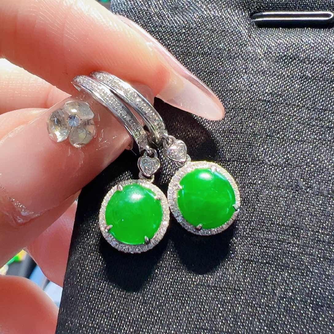 翡翠耳饰18K金镶嵌【福利款】签收后24小时鉴赏期