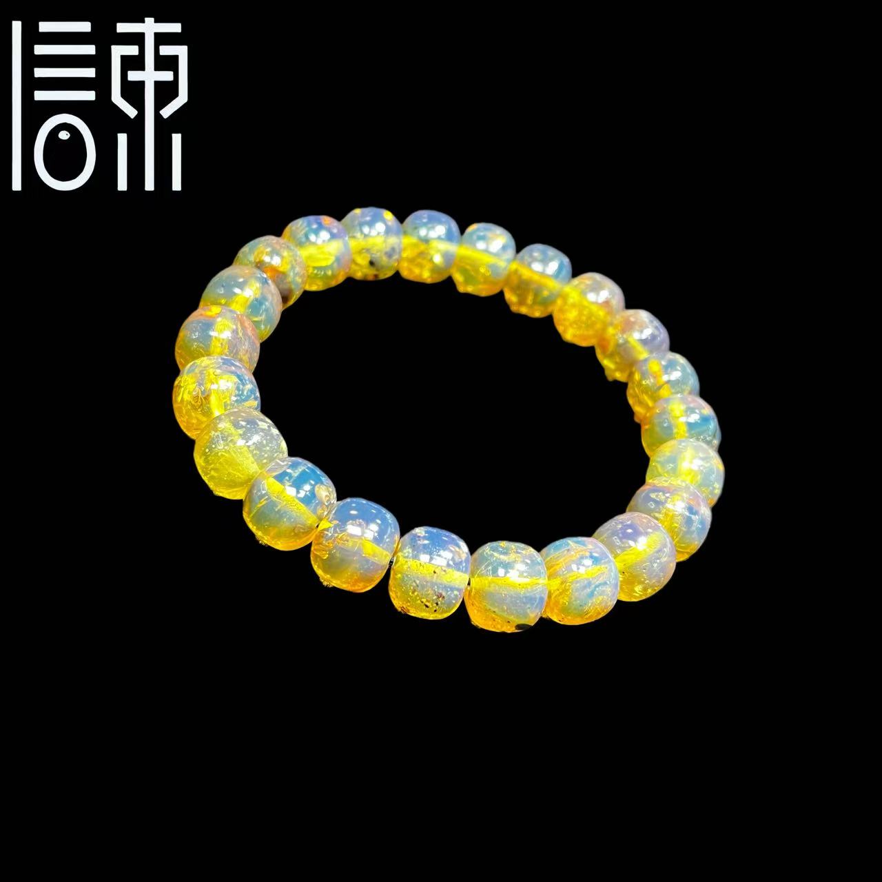  【信东严选】花珀·精品天然雨花珀老型1.1cm手串多样性发货