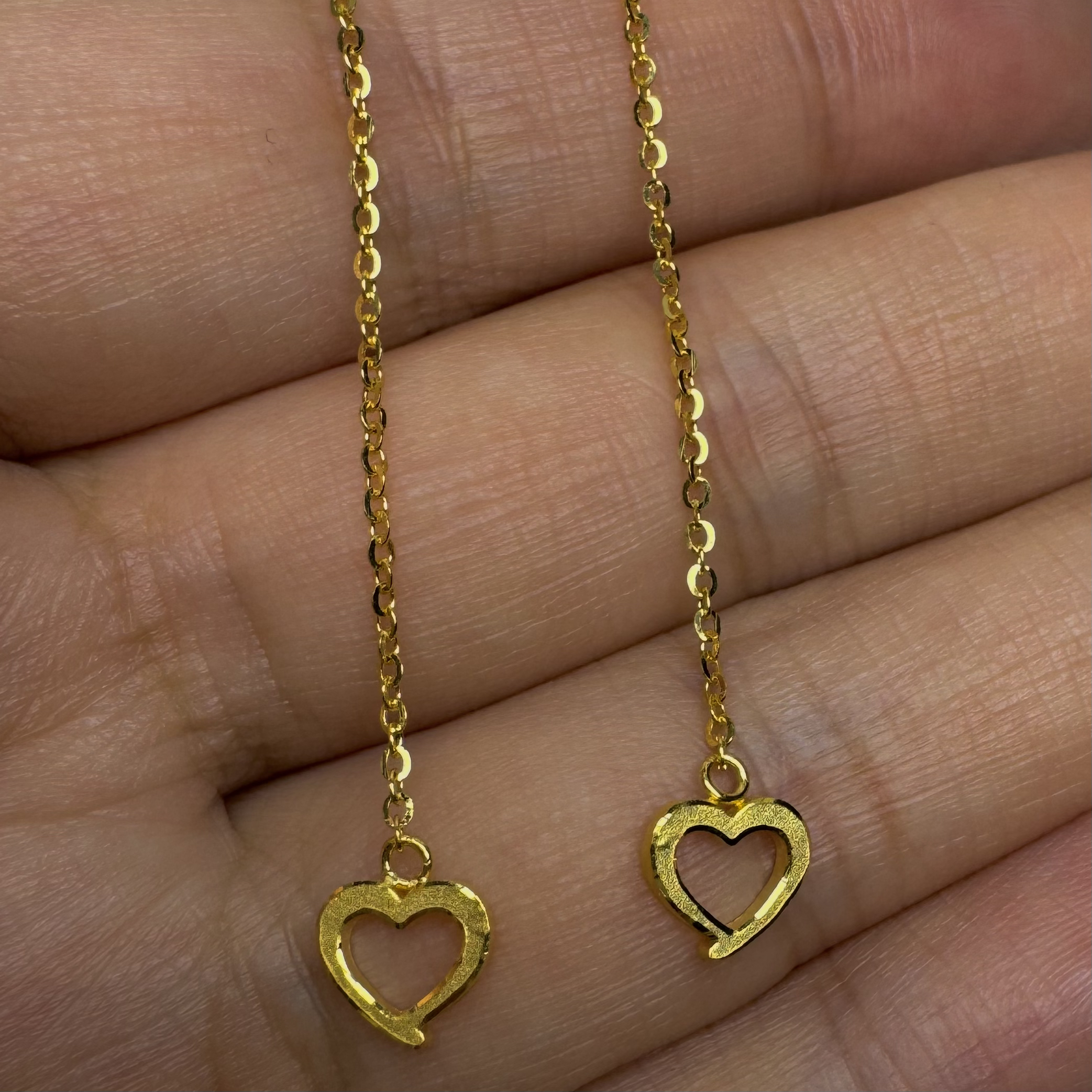 年终狂欢季  足金999 爱心黄金耳线 气质女款时尚金耳坠