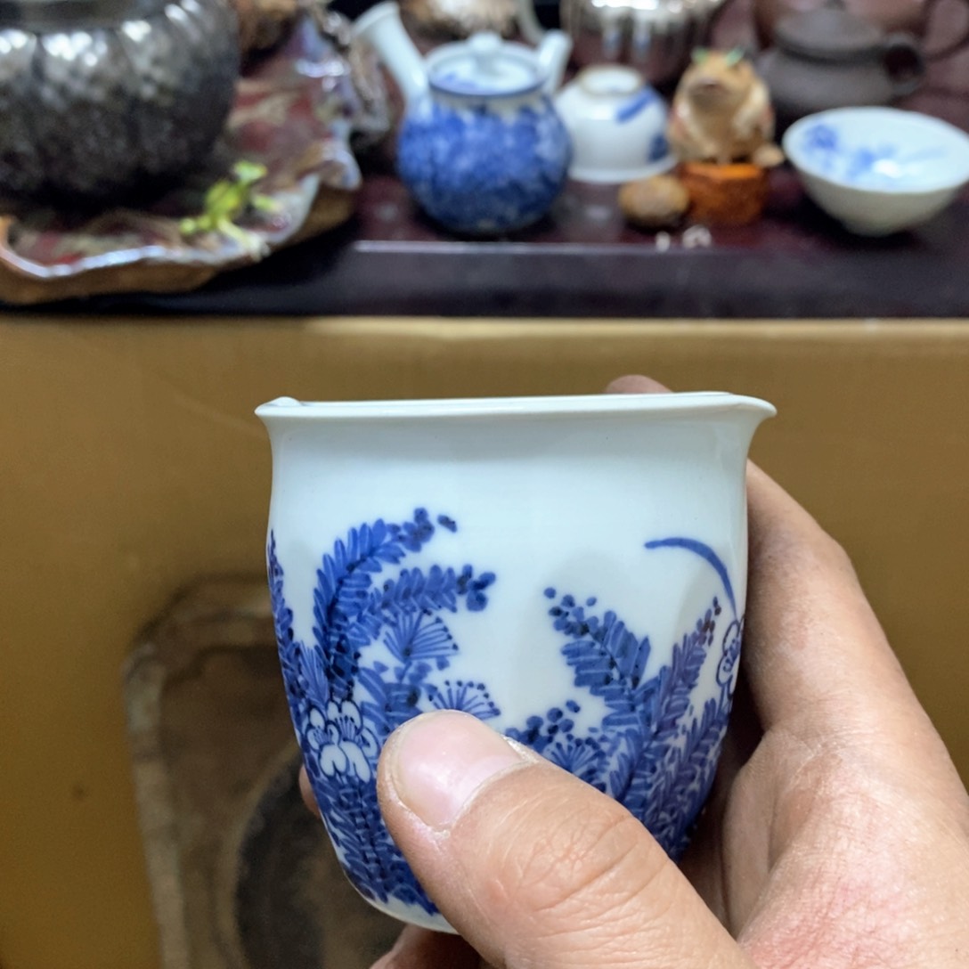 茶盏风*密胺手绘陶瓷杯子