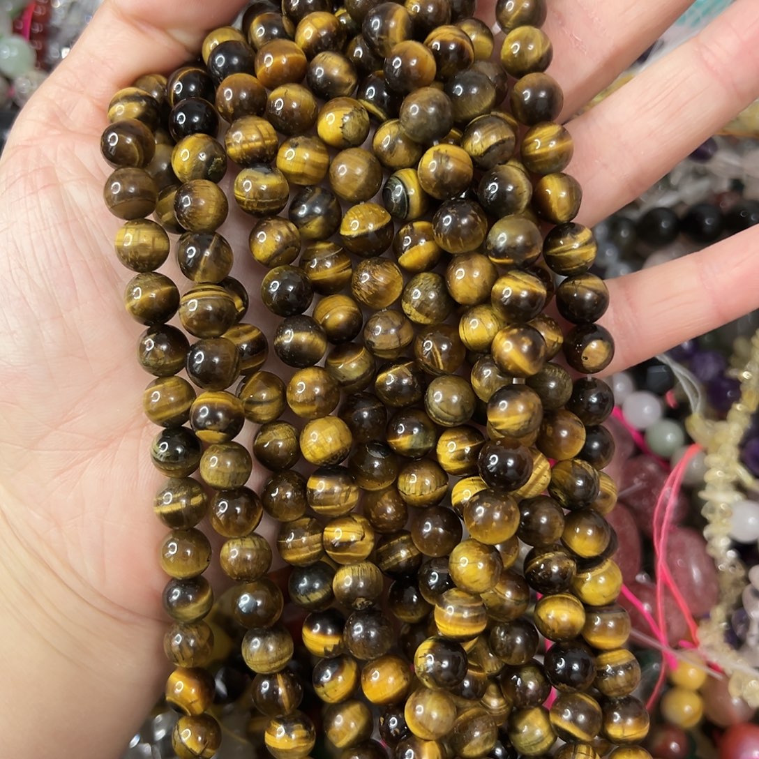 玛瑙/玉髓未镶嵌珠宝半成品，卡8黄虎一条