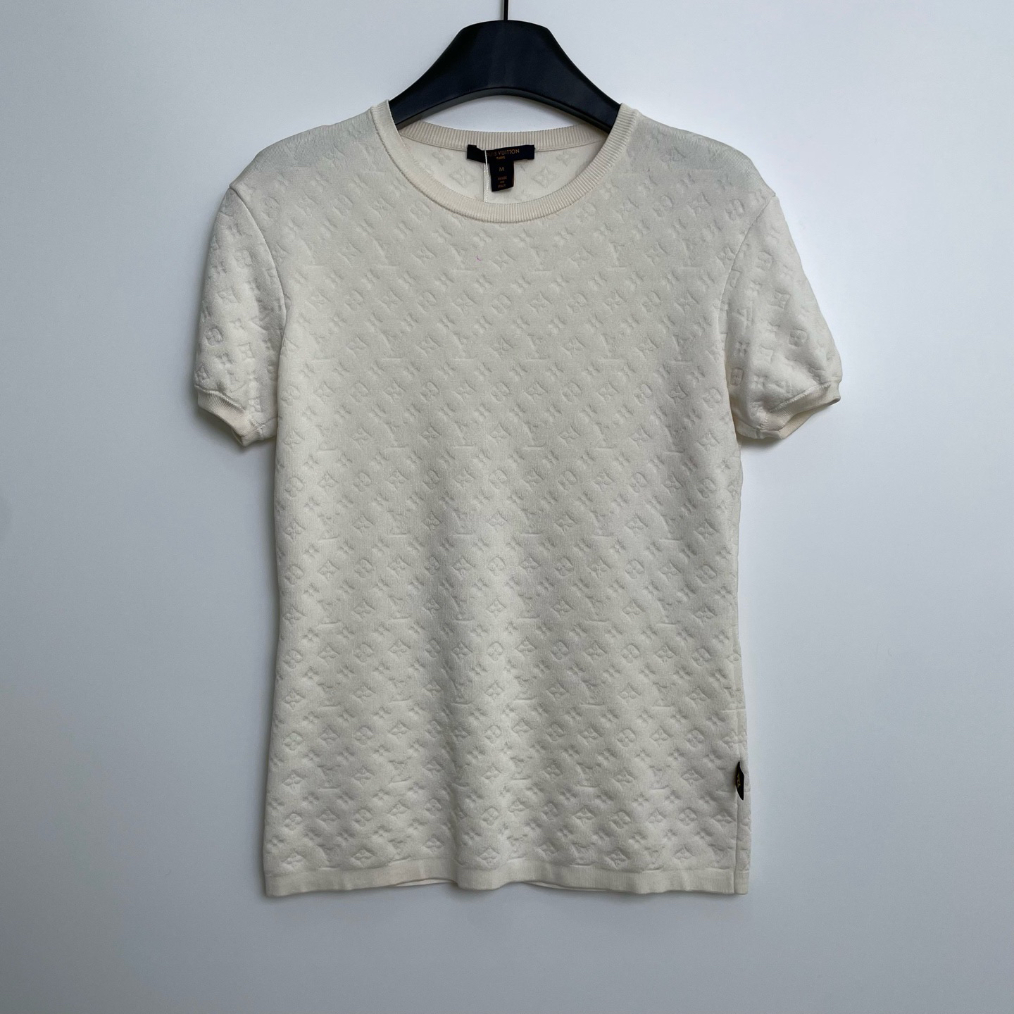 99新 LouisVuitton/路易威登 A100350/暗纹三花满印针织短袖/M码