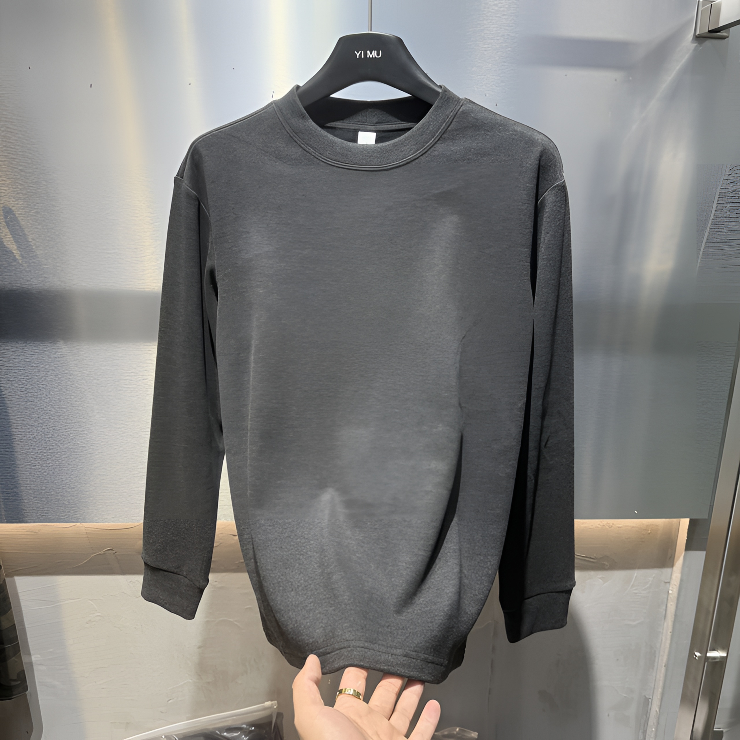 【cityboy】秋冬莱赛尔纯色简约轻奢打底T恤修身时尚潮流打底衫上衣