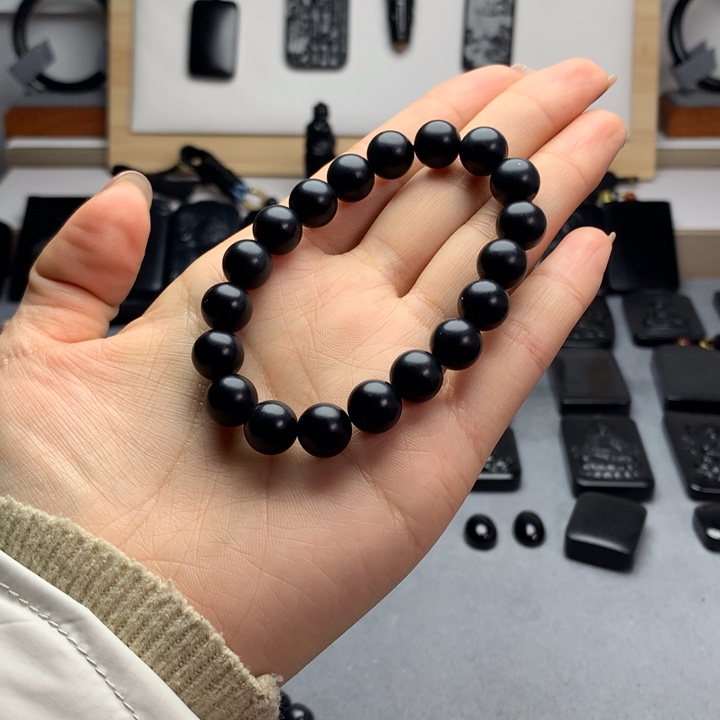 和田玉（墨玉）未镶嵌手串特价10mm