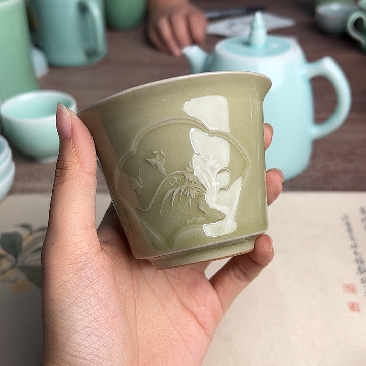 龙泉云间青瓷小米茶器