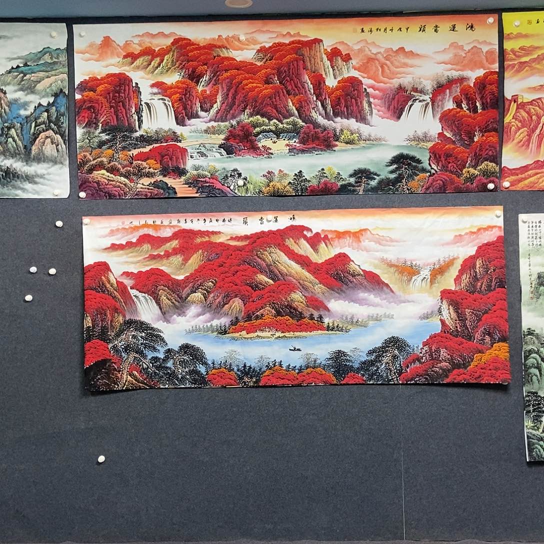 国画小八尺山水一副