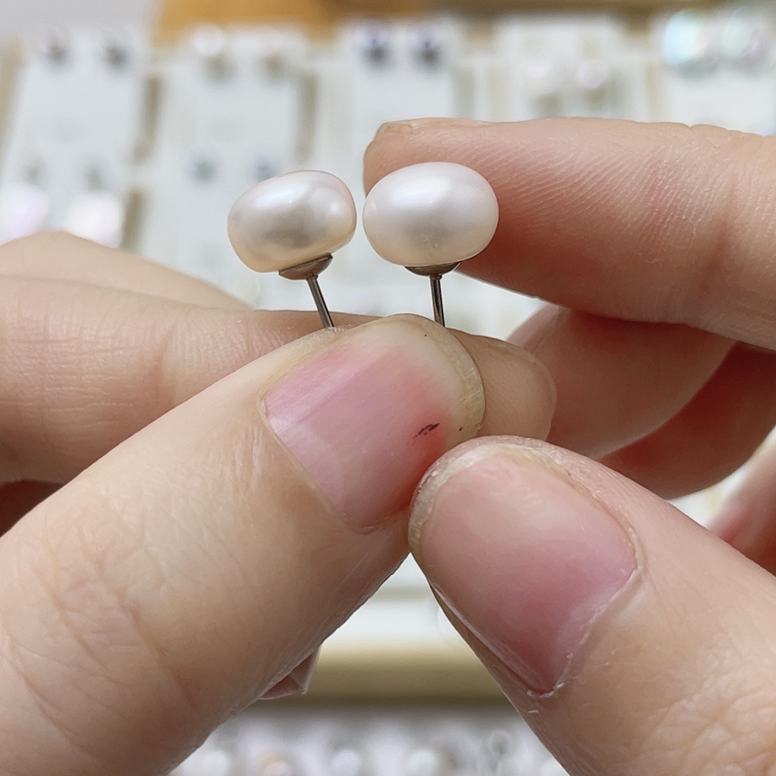 睡***⁸银S925镶嵌耳饰淡水珍珠