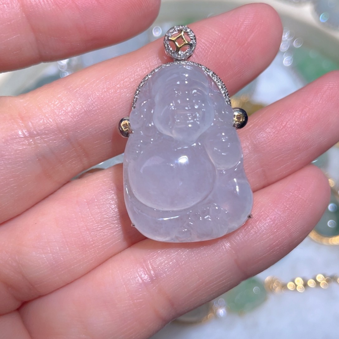 翡翠颈饰18K金镶嵌翡翠