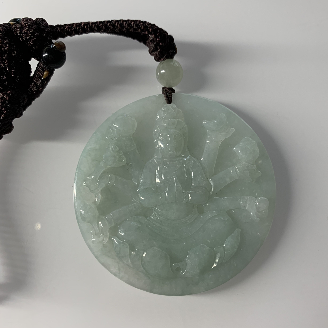 天然缅甸翡翠A货千手观音吊坠鼠的守护吉祥如意雕刻平安顺利