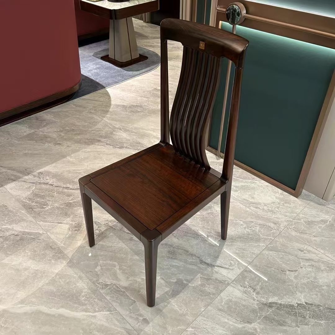 璞悦现代简约新中式黑檀木全实木餐桌椅家用餐厅椅子486*556*1000