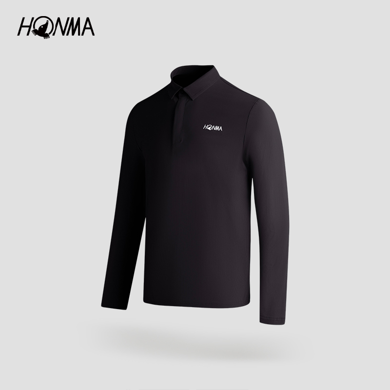 【专业高尔夫】HONMA男士长袖polo衫运动休闲弹力简约HMLC705K302