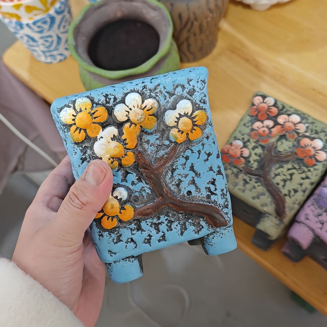 红陶吸水透气的白陶花盆凑满12发货