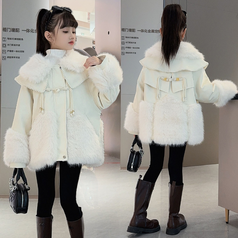 儿童派克棉服2025新款秋冬款儿童洋气韩版中大童加厚防皮草冬装