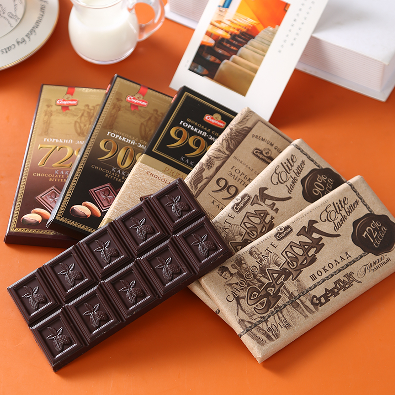 【3板】白俄罗斯进口斯巴达克可可液块黑苦巧克力85g/板