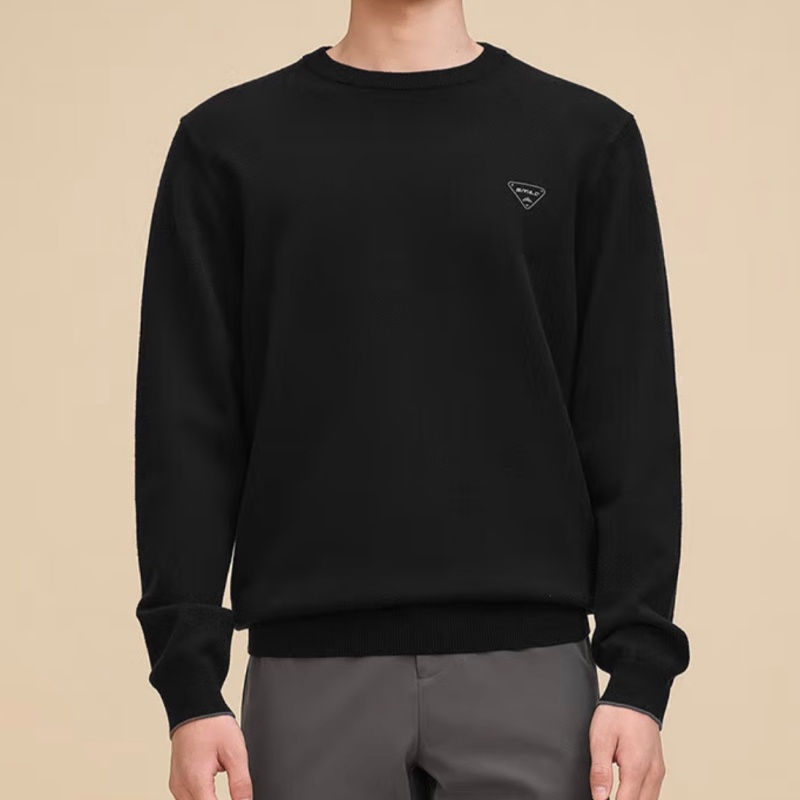 HS875剪标亲肤舒适针织面料细腻柔软贴身穿简约百搭长袖针织衫男