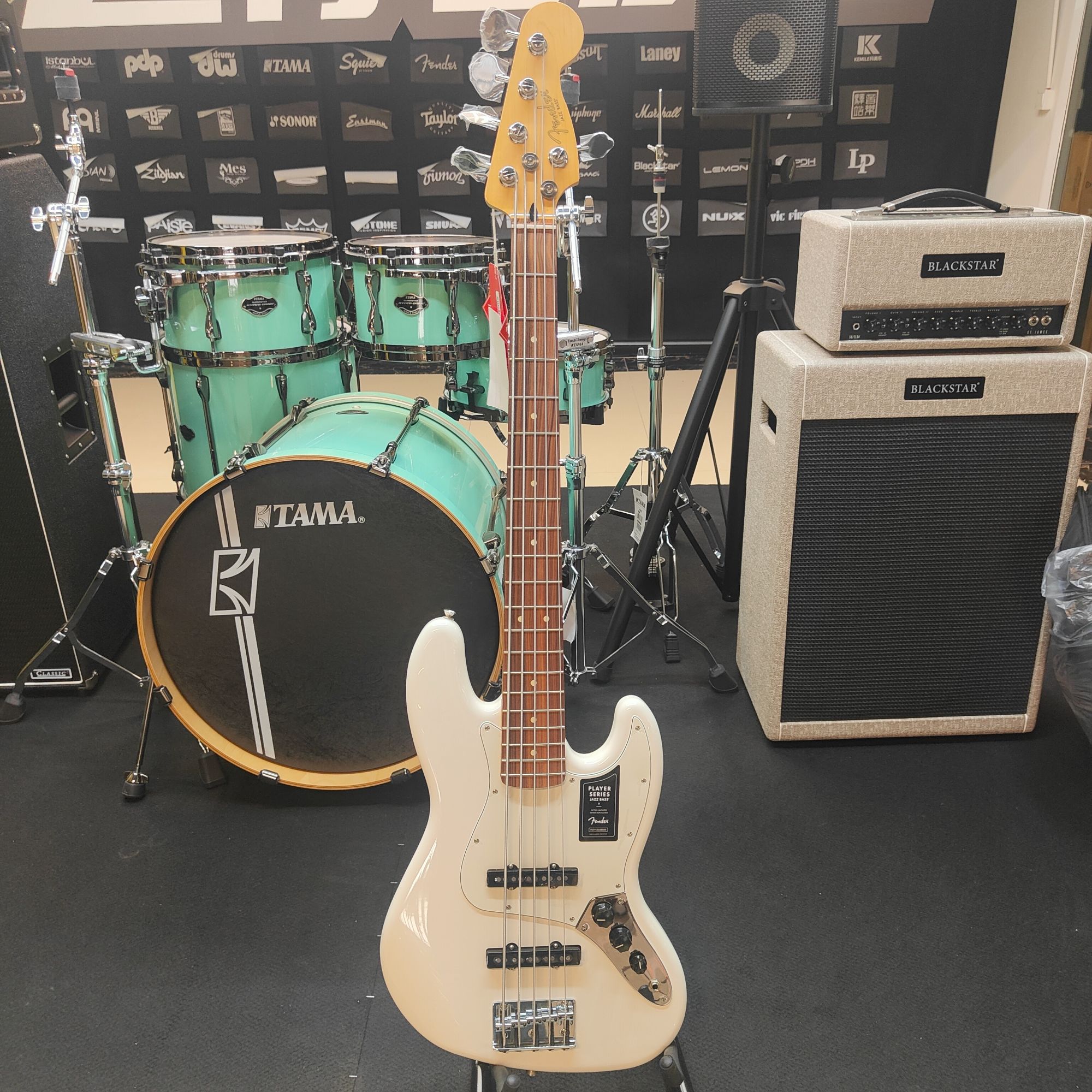 特价fender芬达玩家系列 Jazz Bass五弦贝斯0149953515极地白
