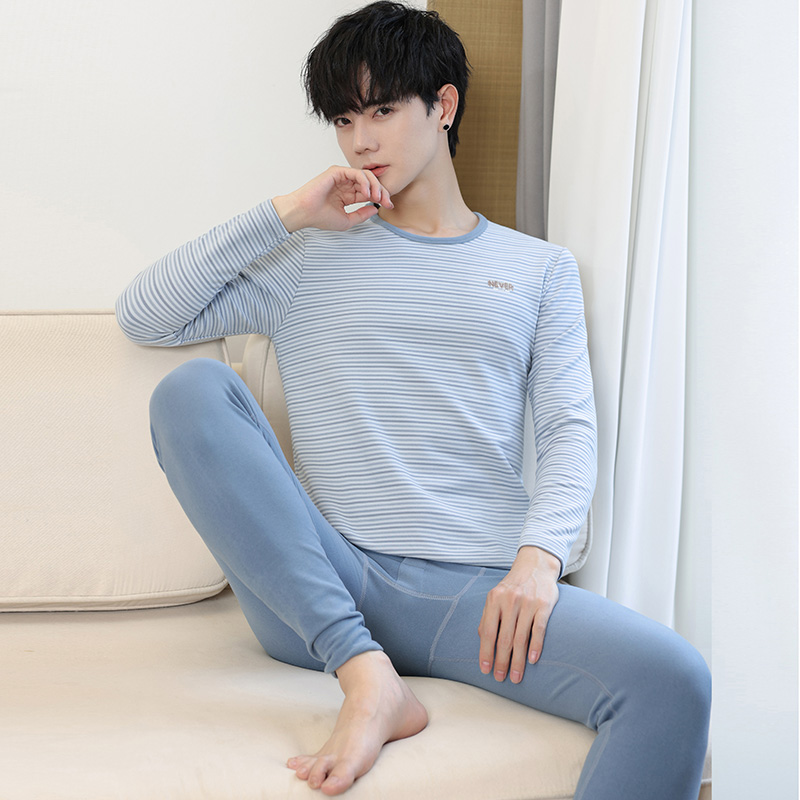 青少年德绒保暖内衣双面磨毛仿寒发热打底衫套装高中学生秋衣秋裤